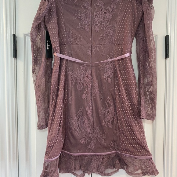 NWT Dusty purple lace off the shoulder mini dress - Picture 7 of 7